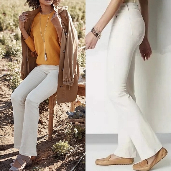 J. Jill Cream Boot Cut Jeans - Picture 1 of 13